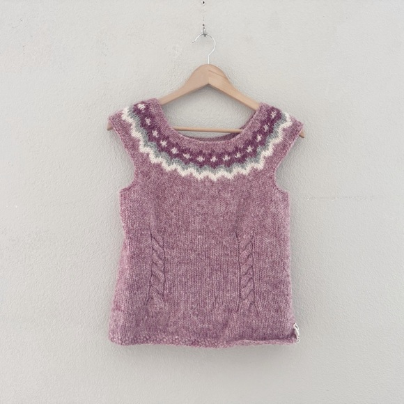 Alafoss Lopi Wool Fair Isle Sweater Vest Womens Small Cottagecore Folk Nordic - Picture 4 of 11